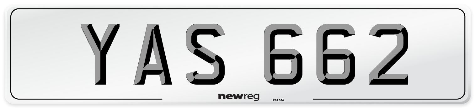 YAS 662 Number Plate from New Reg